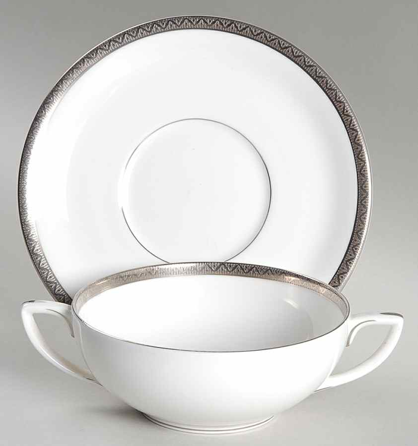 Malvern Flat Cream Soup Bowl & Saucer Set by Royal Worcester-1