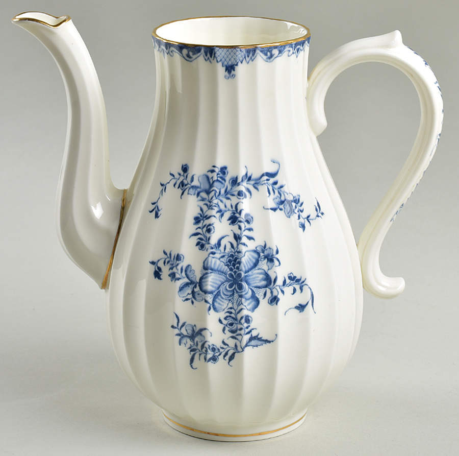 Mansfield Blue Coffee Pot No Lid by Royal Worcester-1