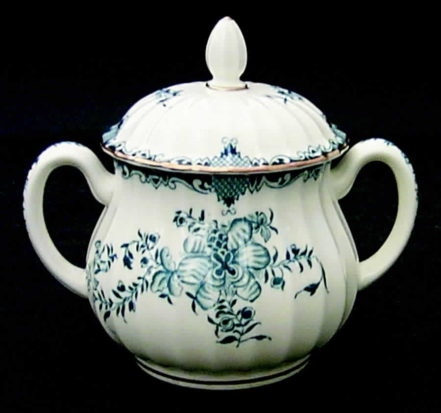 Mansfield Blue Sugar Bowl & Lid by Royal Worcester-1