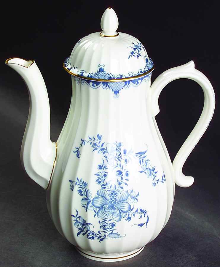 Mansfield Blue Mini Coffee Pot & Lid by Royal Worcester-1