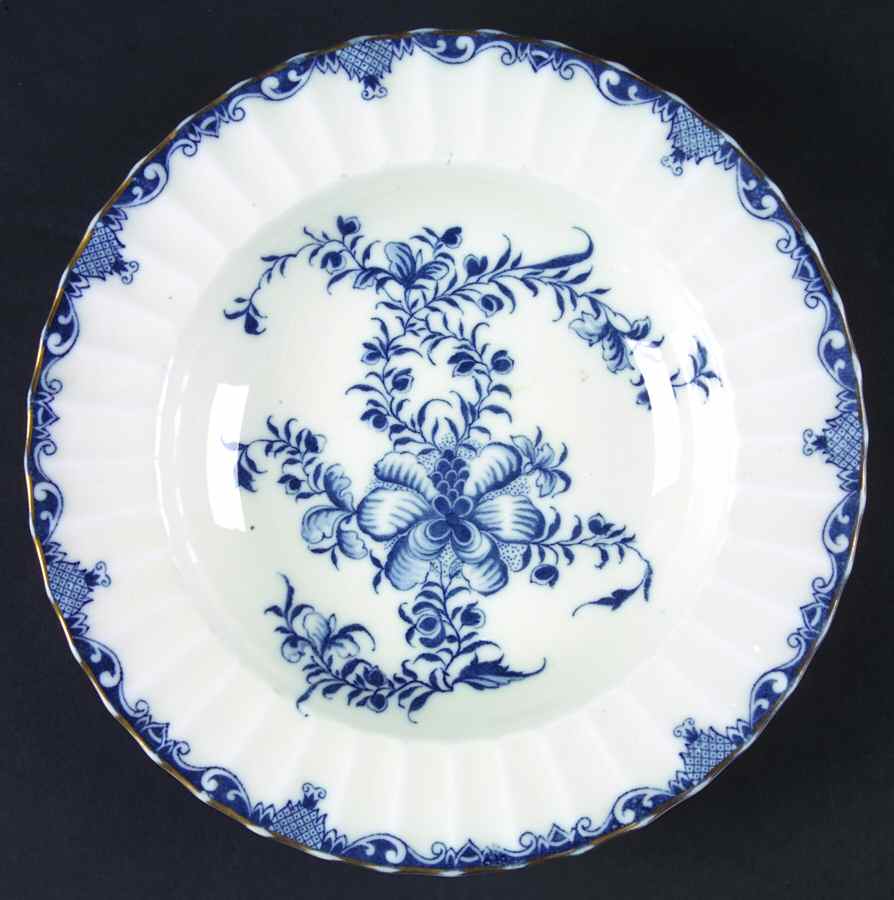 Mansfield Blue Rim Soup Bowl by Royal Worcester-1