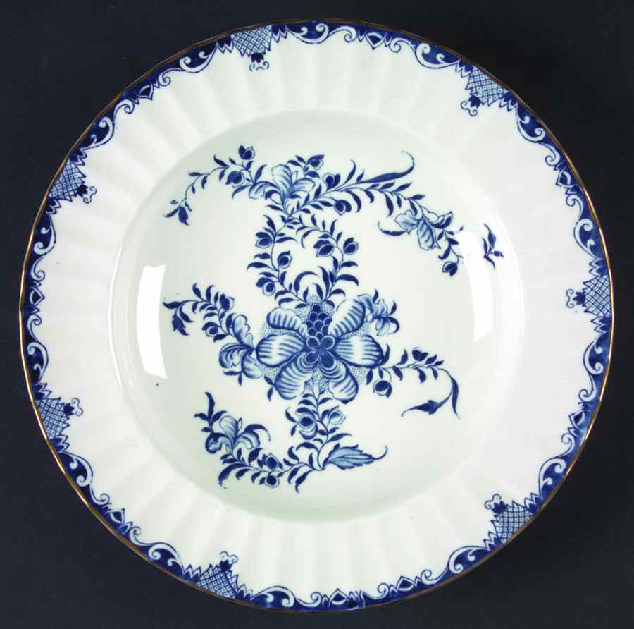 Mansfield Blue Large Rim Soup Bowl by Royal Worcester-1