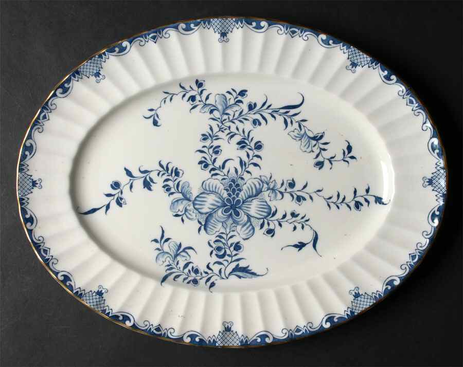Mansfield Blue 13" Oval Serving Platter by Royal Worcester-1