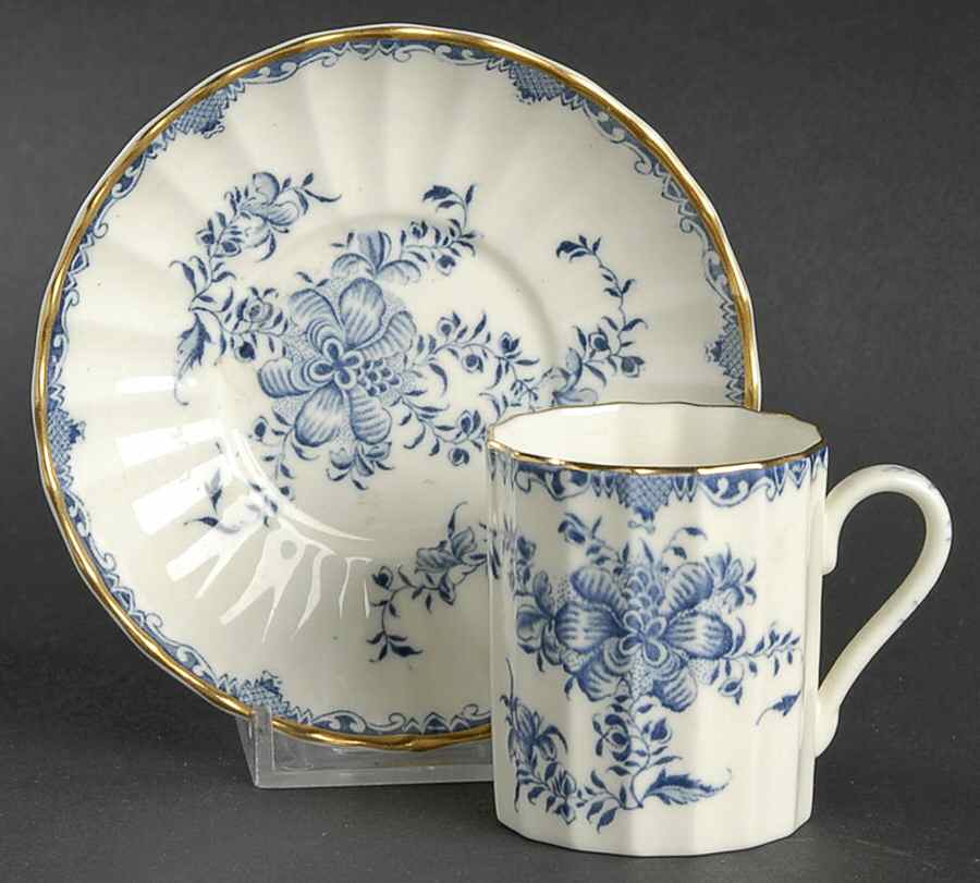 Mansfield Blue Flat Demitasse Cup & Saucer Set by Royal Worcester-1