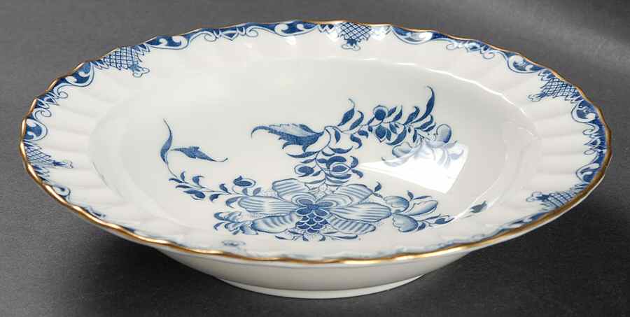 Mansfield Blue Rim Cereal Bowl by Royal Worcester-1