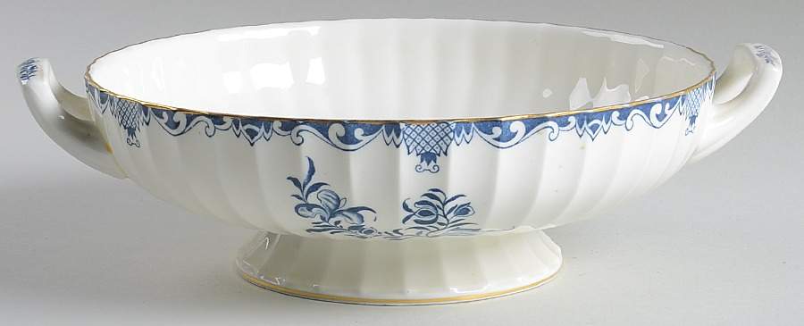 Mansfield Blue Round Vegetable No Lid by Royal Worcester-1