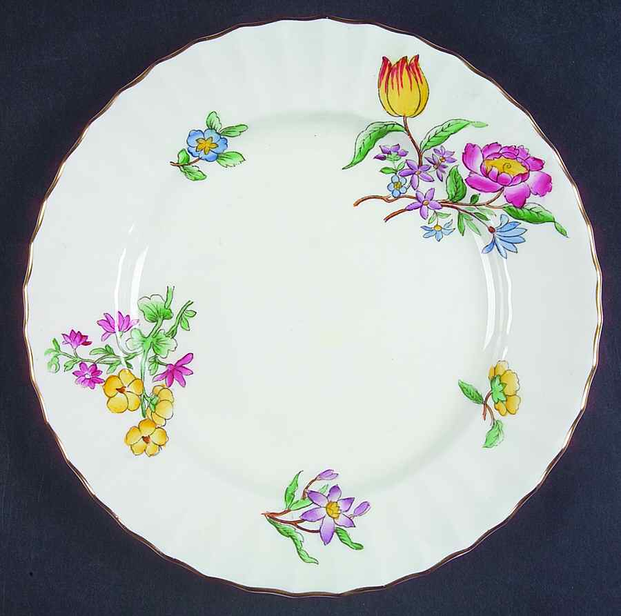 Mandalay (Z2142, Multicolor Flowers) Salad Plate by Royal Worcester-1