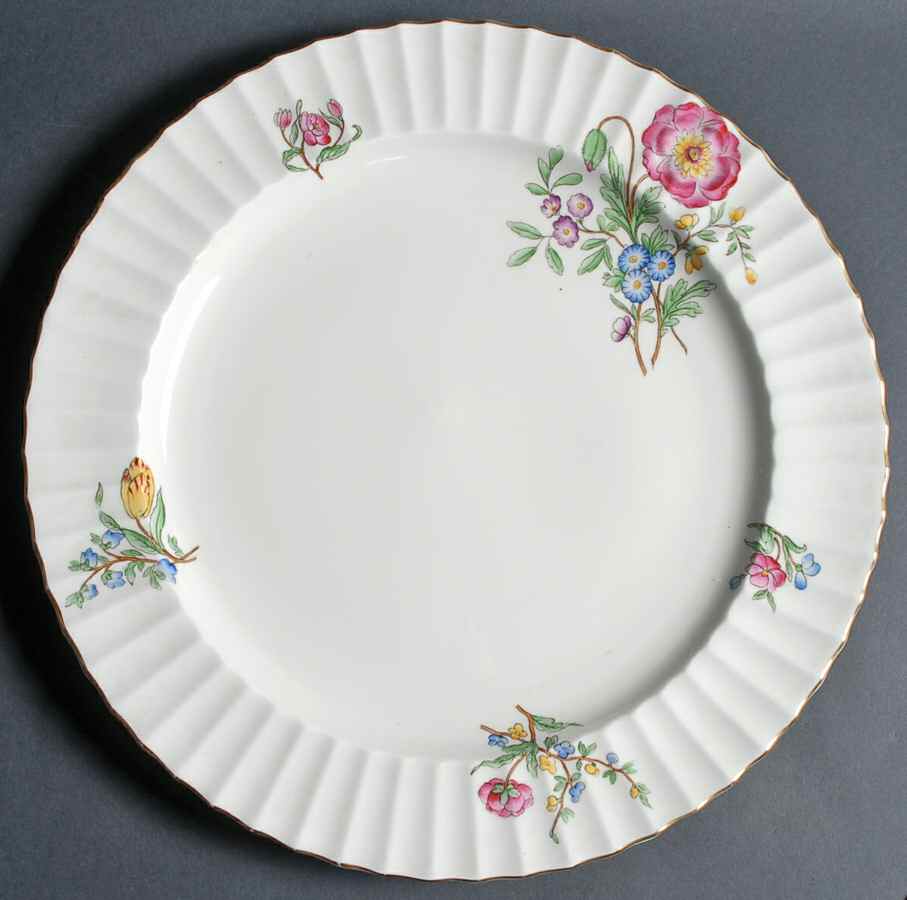Mandalay (Z2142, Multicolor Flowers) 14" Chop Plate (Round Platter) by Royal Worcester-1