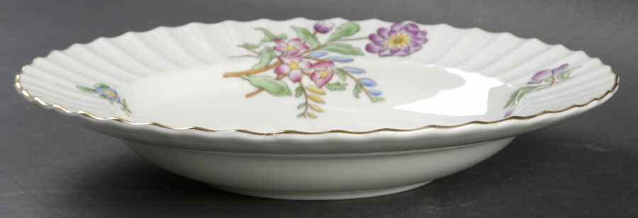 Mandalay (Z2142, Multicolor Flowers) Large Rim Soup Bowl by Royal Worcester-1