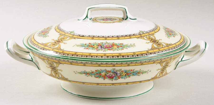 Marjorie Yellow Round Covered Vegetable by Royal Worcester-1