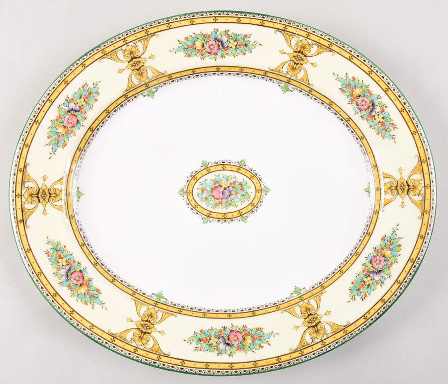 Marjorie Yellow 13" Oval Serving Platter by Royal Worcester-1