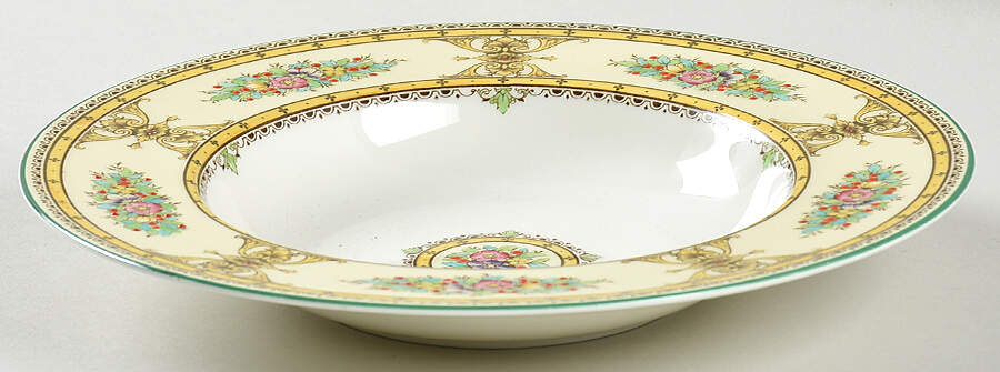 Marjorie Yellow Large Rim Soup Bowl by Royal Worcester-1