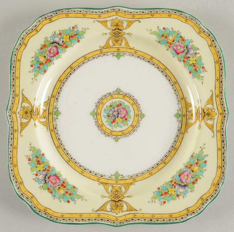 Marjorie Yellow Square Luncheon Plate by Royal Worcester-1