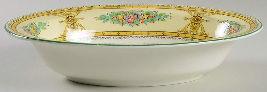 Marjorie Yellow 10" Oval Vegetable Bowl by Royal Worcester-1