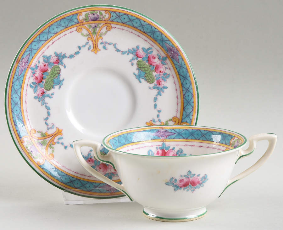 Marlowe Footed Bouillon Cup & Saucer by Royal Worcester-1