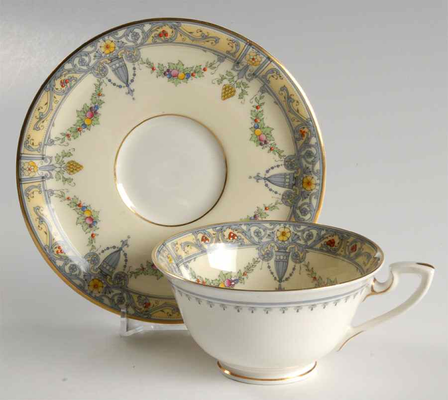 Marquis Footed Cup & Saucer Set by Royal Worcester-1