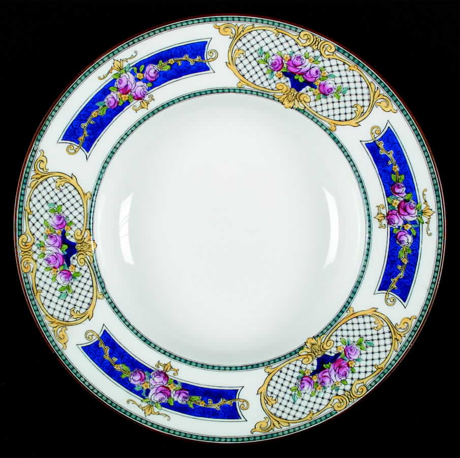 Marseilles Cobalt Blue Large Rim Soup Bowl by Royal Worcester-1