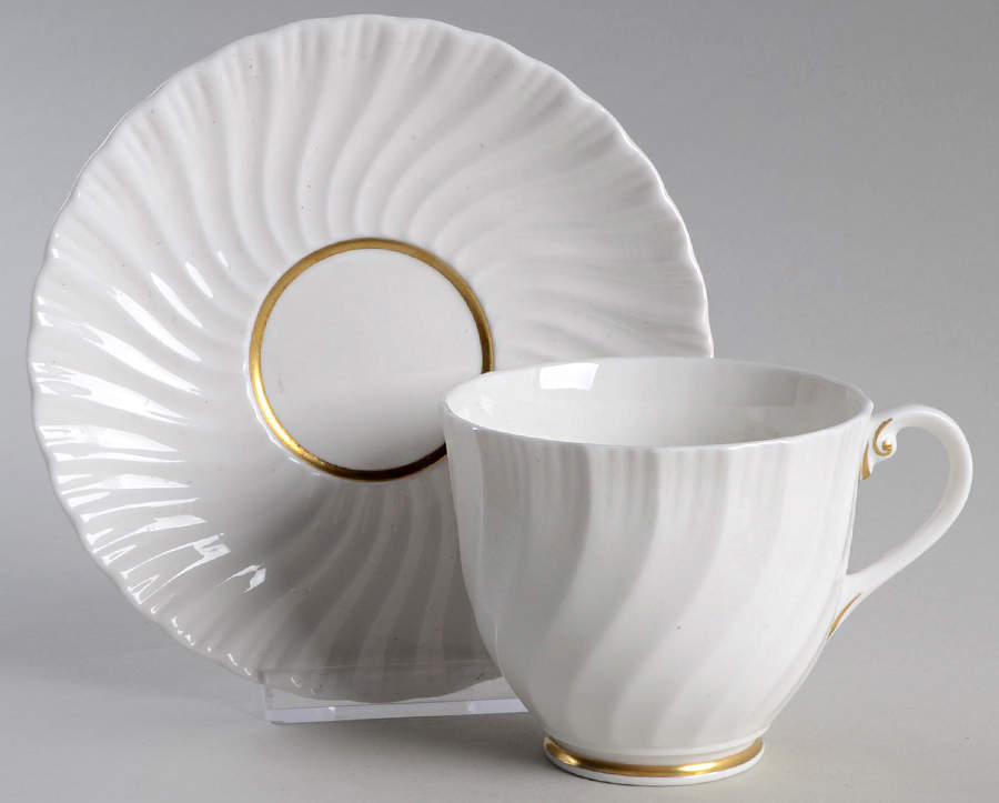 Mayfair Footed Cup & Saucer Set by Royal Worcester-1