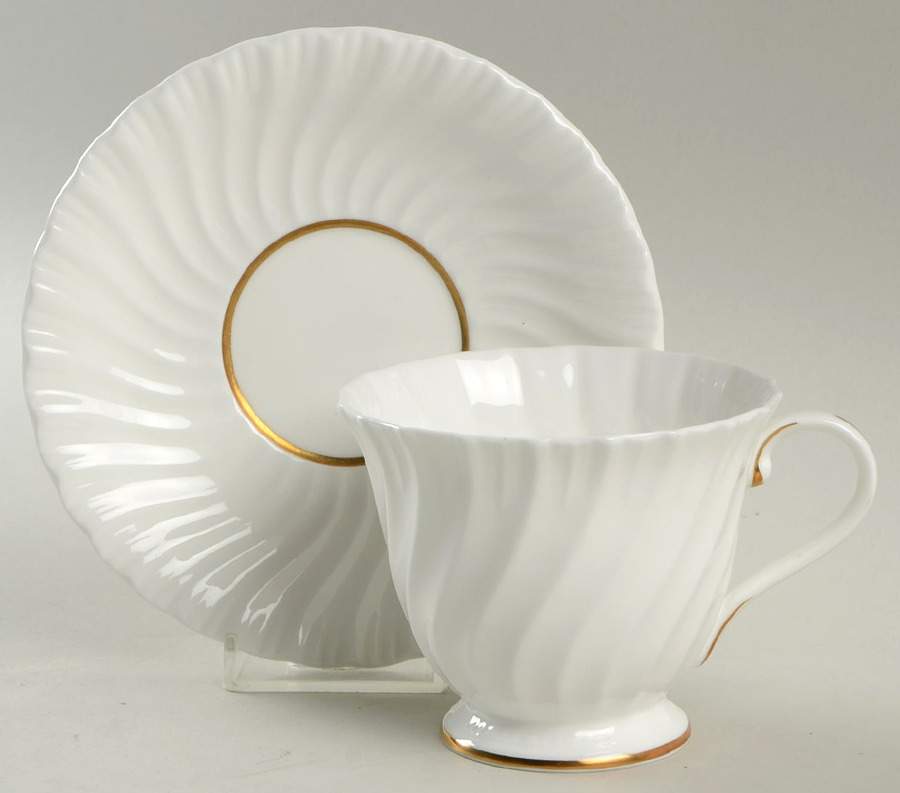 Mayfair Footed Cup & Saucer Set by Royal Worcester-1