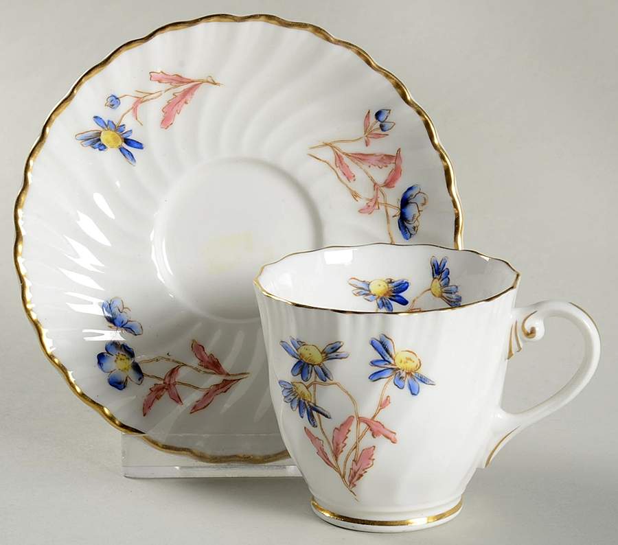 Meadowsweet (Lavender & Blue) Footed Demitasse Cup by Royal Worcester-1