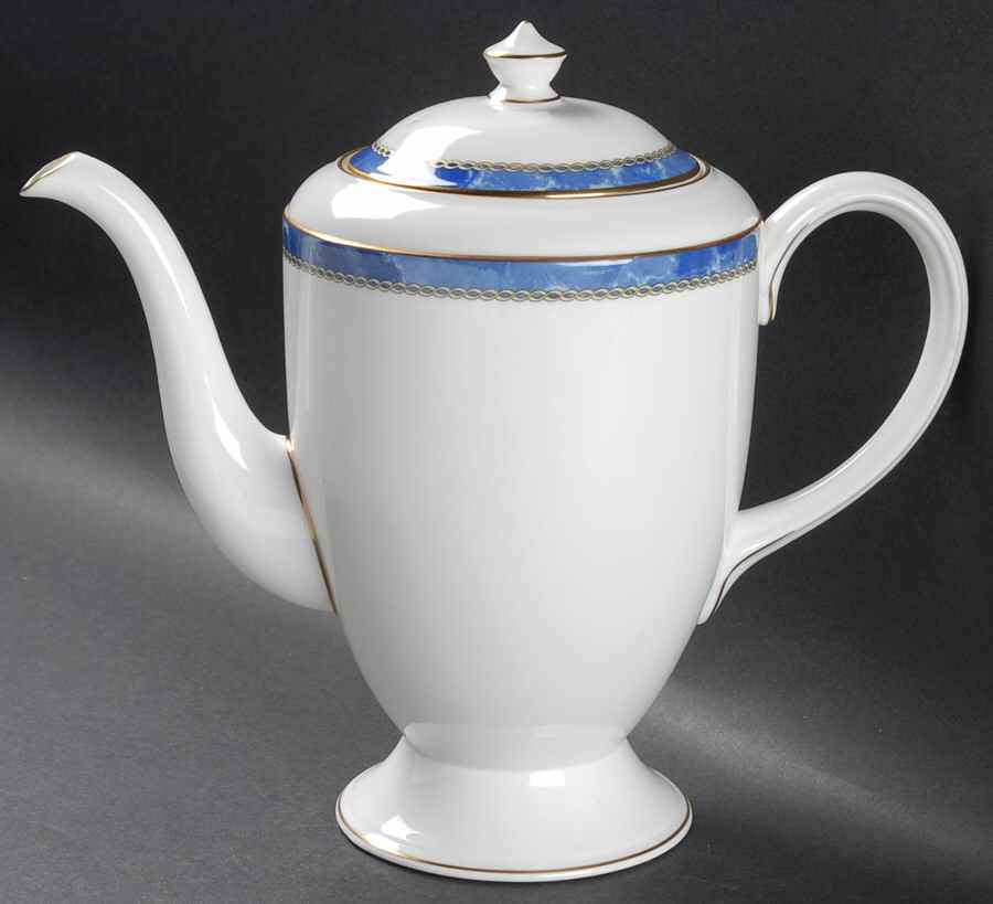 Medici Blue Coffee Pot & Lid by Royal Worcester-1