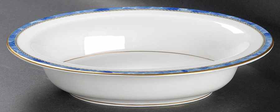 Medici Blue 10" Oval Vegetable Bowl by Royal Worcester-1