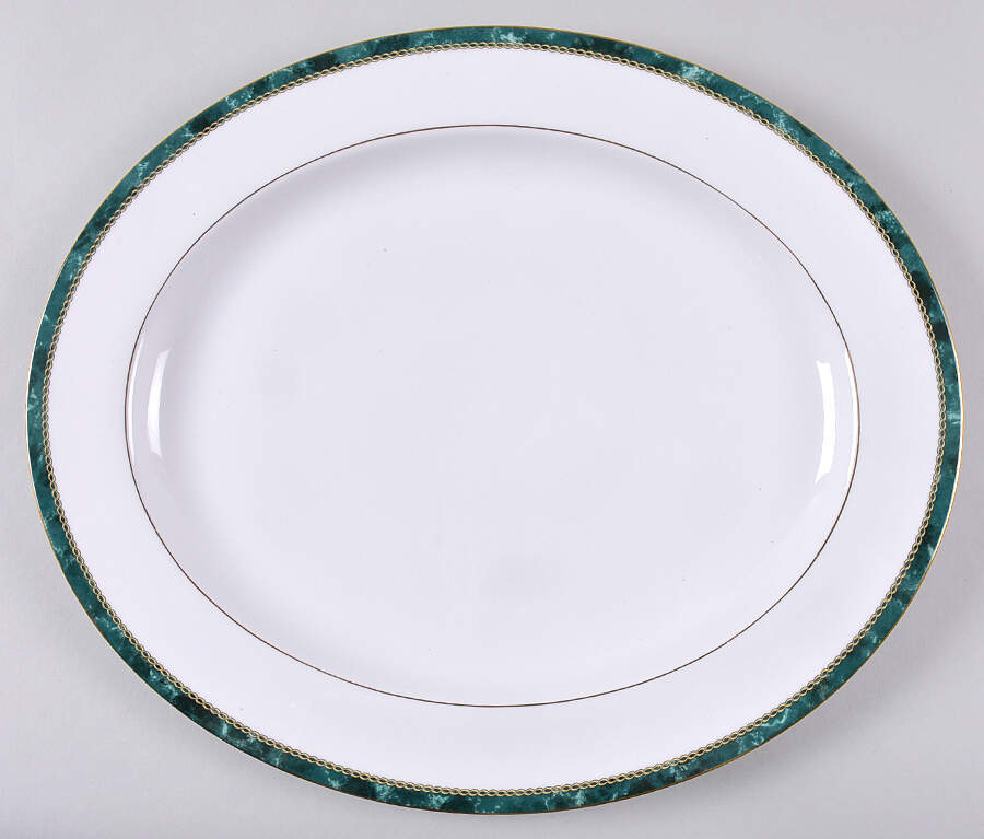 Medici Green 15" Oval Serving Platter by Royal Worcester-1