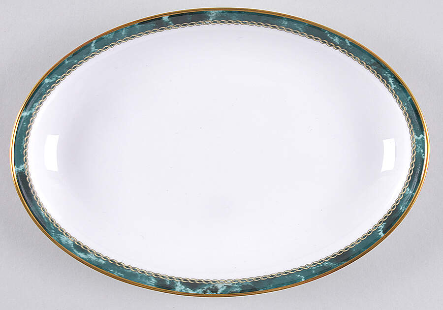 Medici Green Pickle Dish by Royal Worcester-1