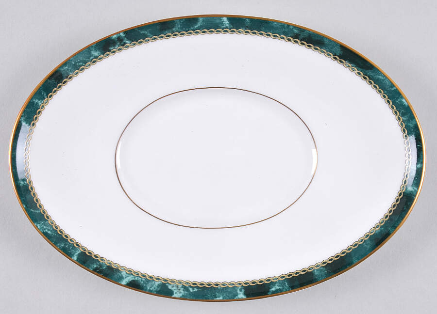 Medici Green Underplate for Gravy Boat by Royal Worcester-1