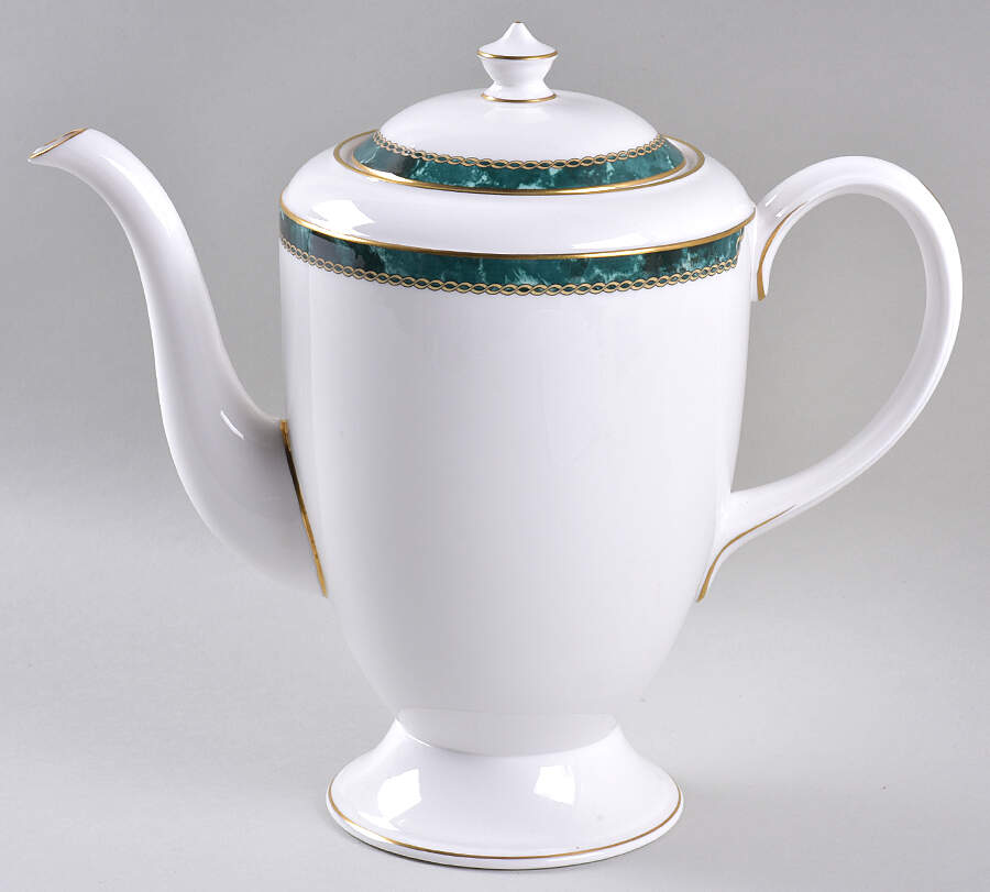 Medici Green Coffee Pot & Lid by Royal Worcester-1