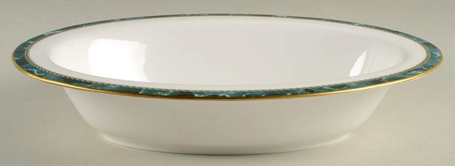 Medici Green 10" Oval Vegetable Bowl by Royal Worcester-1