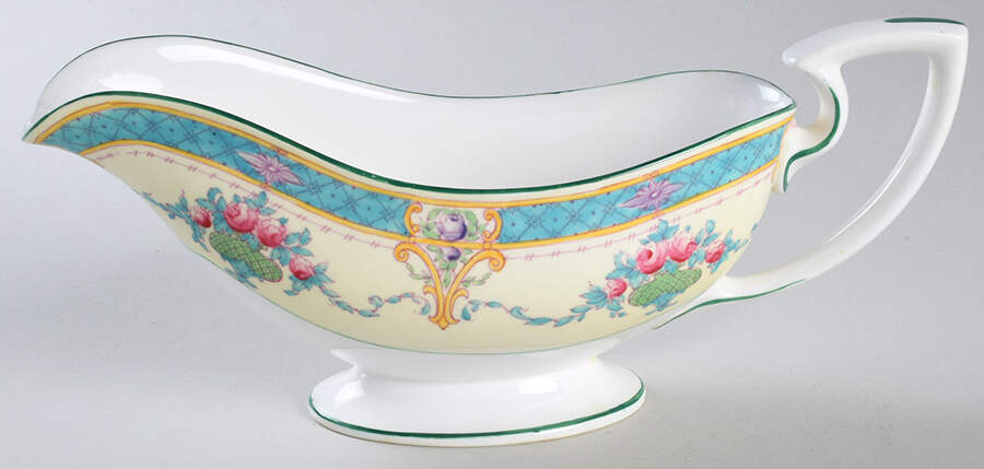Melba Cream Rim Gravy Boat by Royal Worcester-1
