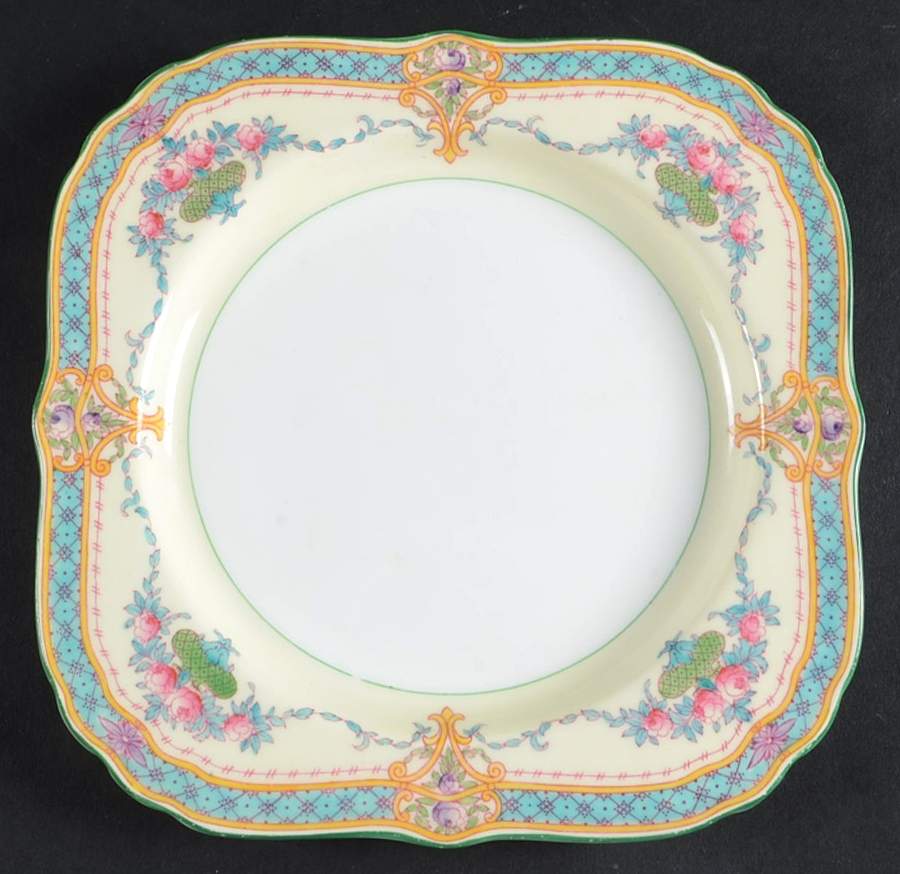 Melba Cream Rim Square Salad Plate by Royal Worcester-1
