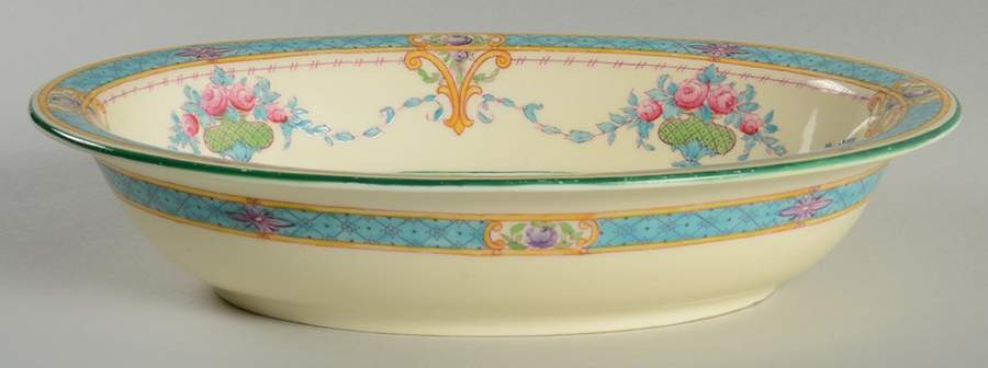 Melba Cream Rim 9" Oval Vegetable Bowl by Royal Worcester-1