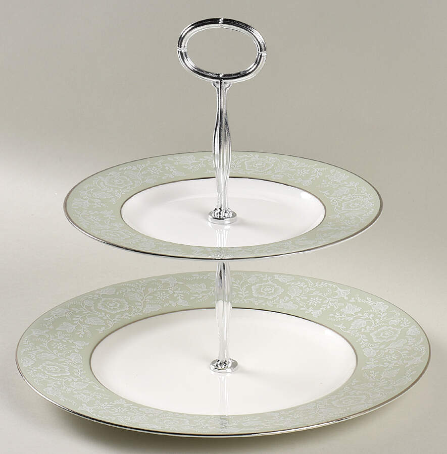 Mirage 6 5/8"-10"  2 Tiered Serving Tray (Dp, Sp) HC by Royal Worcester-1