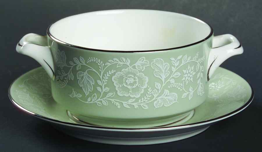 Mirage Flat Cream Soup Bowl & Saucer Set by Royal Worcester-1