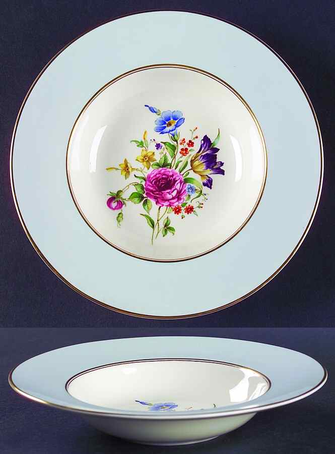 Miranda Blue Rim Soup Bowl by Royal Worcester-1