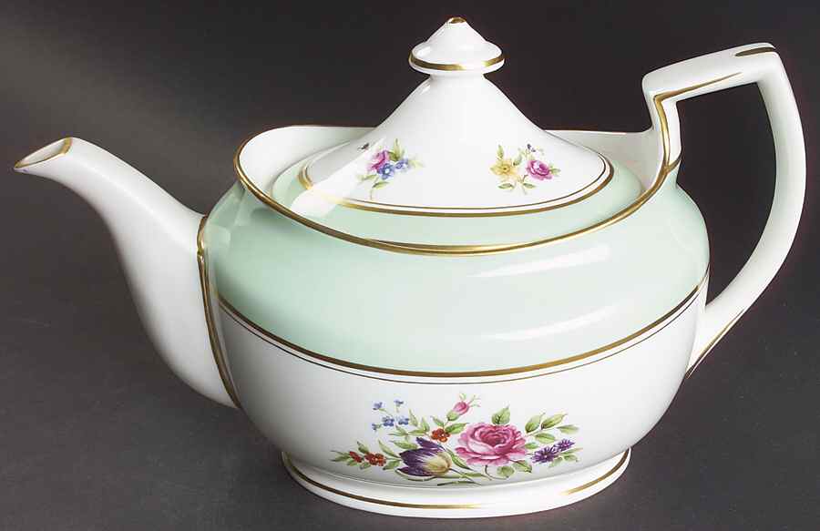 Miranda Light Green Teapot & Lid by Royal Worcester-1