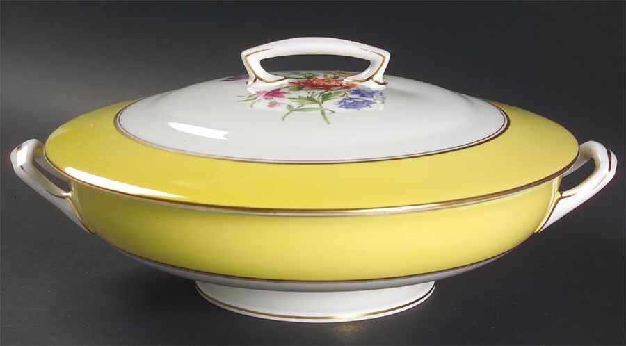 Miranda Yellow Round Covered Vegetable by Royal Worcester-1