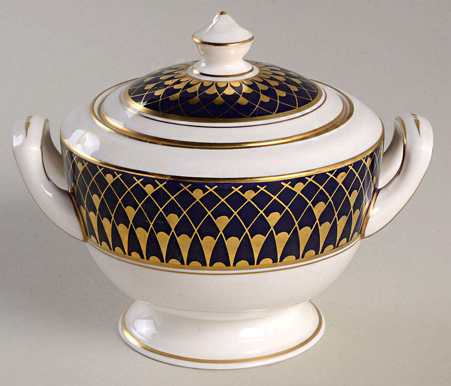 Monte Carlo Blue Sugar Bowl & Lid by Royal Worcester-1