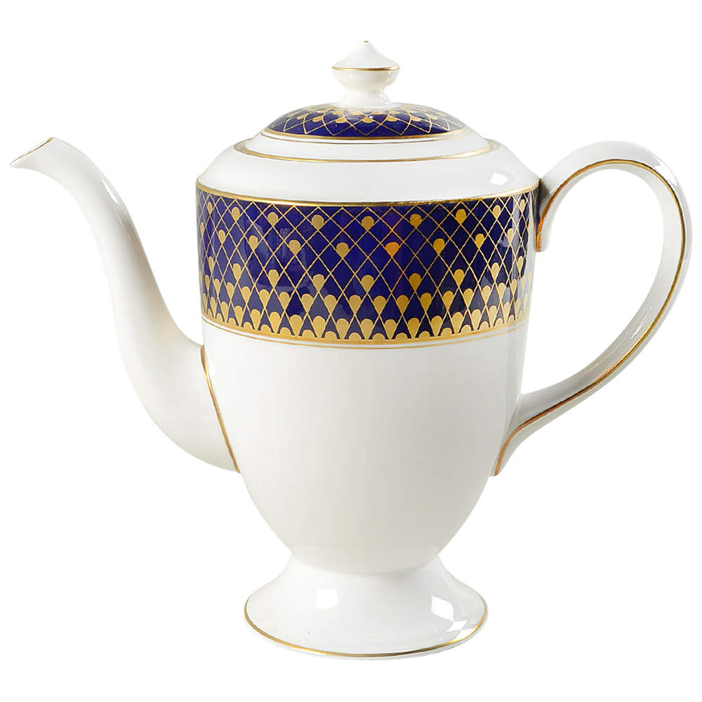 Monte Carlo Blue Coffee Pot & Lid by Royal Worcester-1