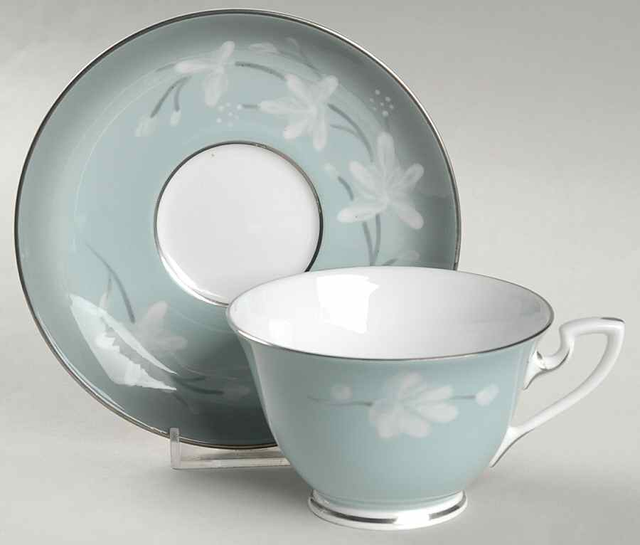 Moonflower Footed Cup & Saucer Set by Royal Worcester-1
