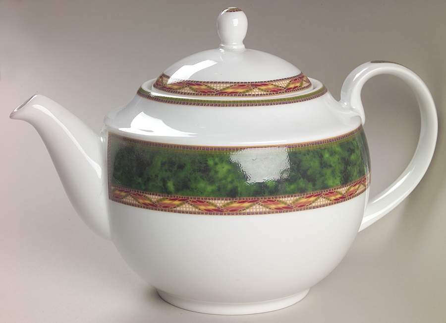 Mosaic Teapot & Lid by Royal Worcester-1