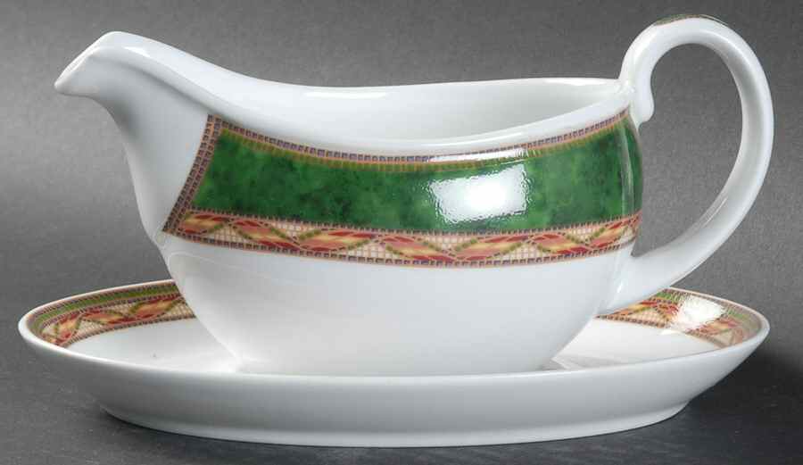 Mosaic Gravy Boat & Underplate by Royal Worcester-1