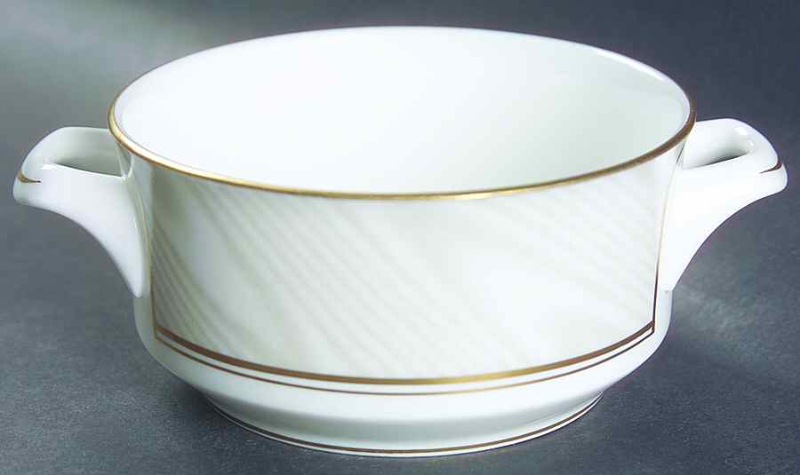 Moire Silk Grey Flat Cream Soup Bowl by Royal Worcester-1
