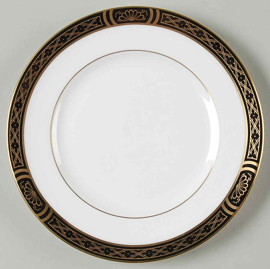 Mountbatten Black Bread & Butter Plate by Royal Worcester-1