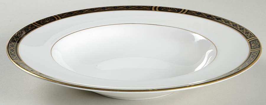 Mountbatten Black Large Rim Soup Bowl by Royal Worcester-1