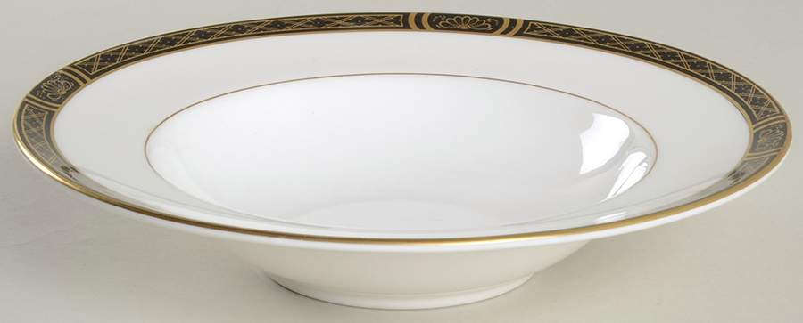 Mountbatten Black Rim Soup Bowl by Royal Worcester-1