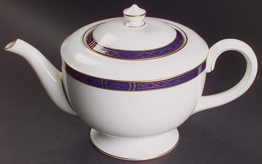 Mountbatten Cobalt Blue (Gold Trim) Teapot & Lid by Royal Worcester-1