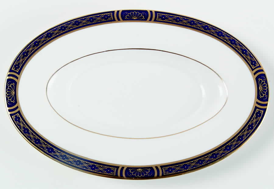 Mountbatten Cobalt Blue (Gold Trim) Underplate for Gravy Boat by Royal Worcester-1